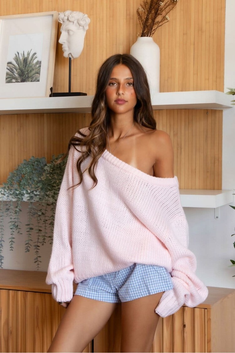 Ribbed Knit off the Shoulder Sweater