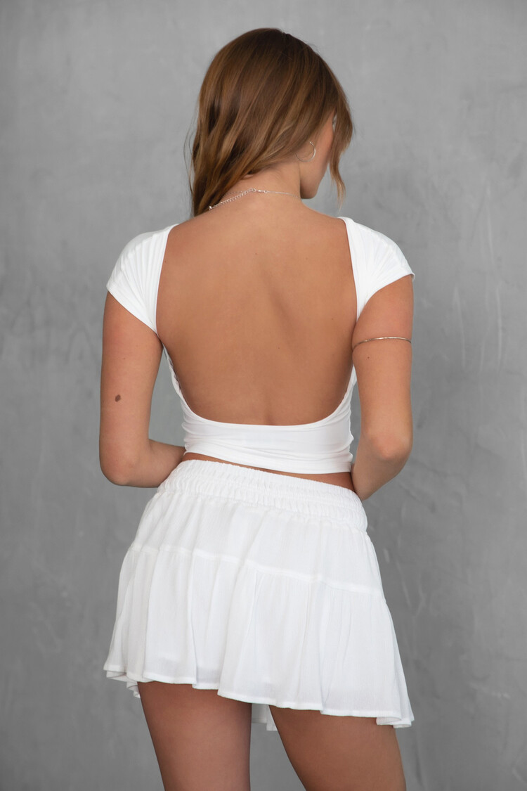 Open Back Short Sleeve Top