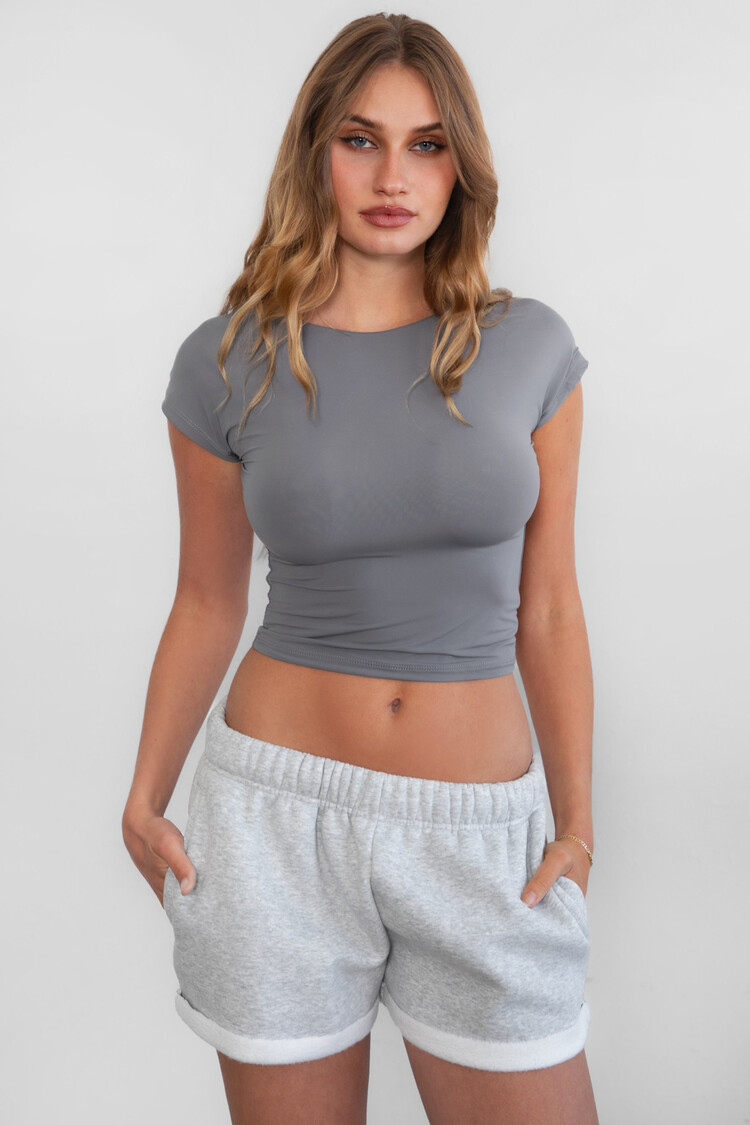 Open Back Short Sleeve Top