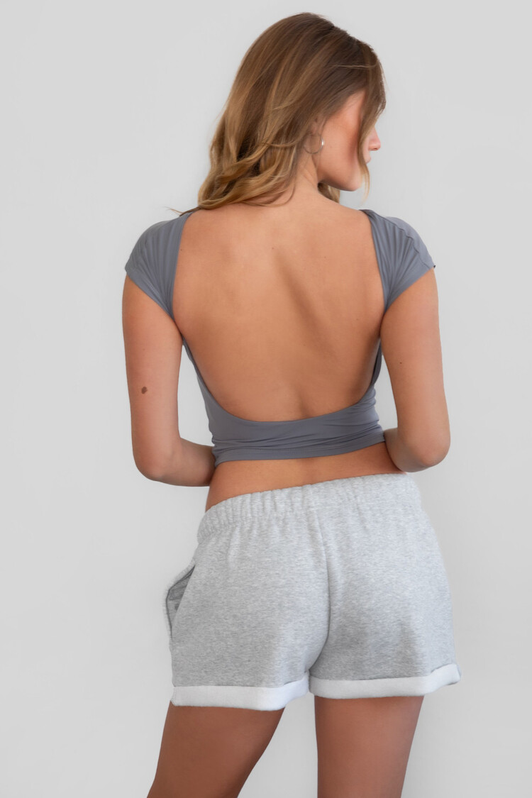 Open Back Short Sleeve Top