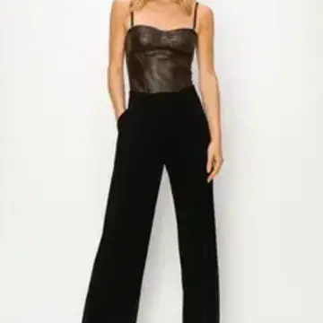 Faux Leather Bustier Bodysuit