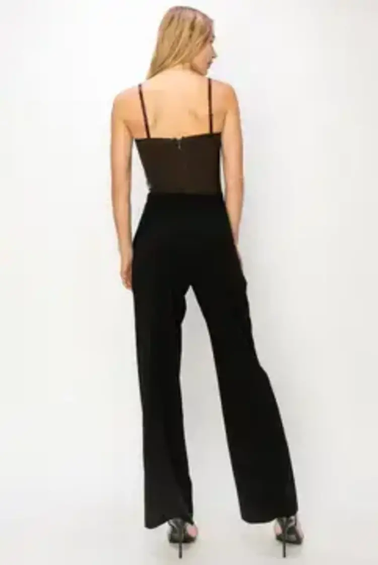 Faux Leather Bustier Bodysuit