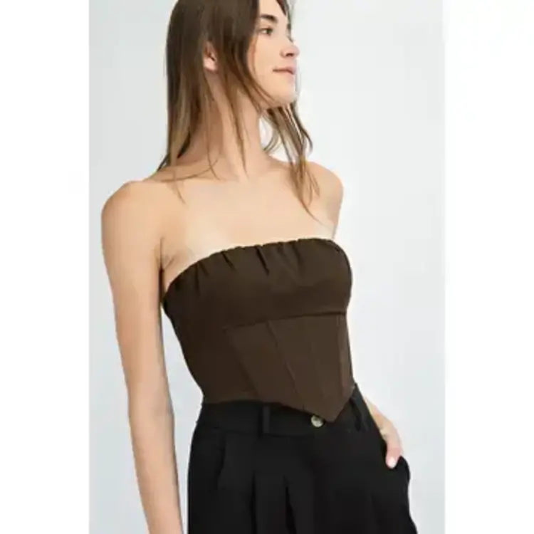 Strapless Ruched Corset Top