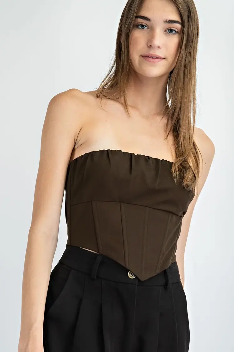 Strapless Ruched Corset Top