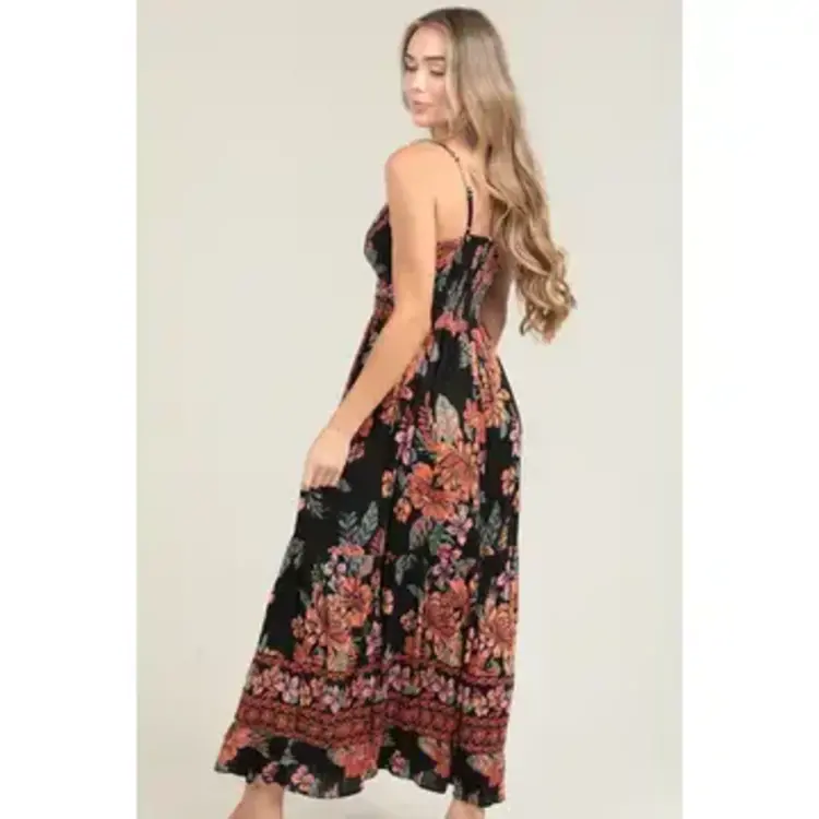 V Neck Twist Front Cut Out Maxi Dress