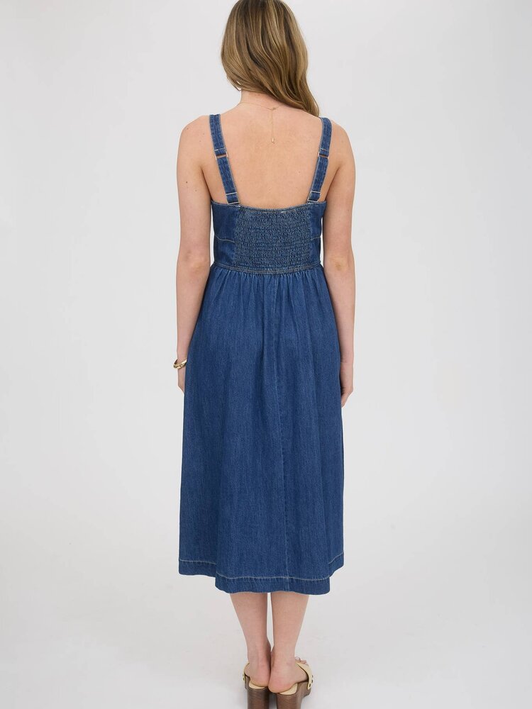 Lace Up Sleeveless Midi Dress