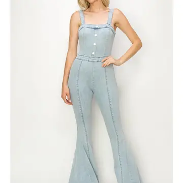 Bellbottom Denim Jumpsuit