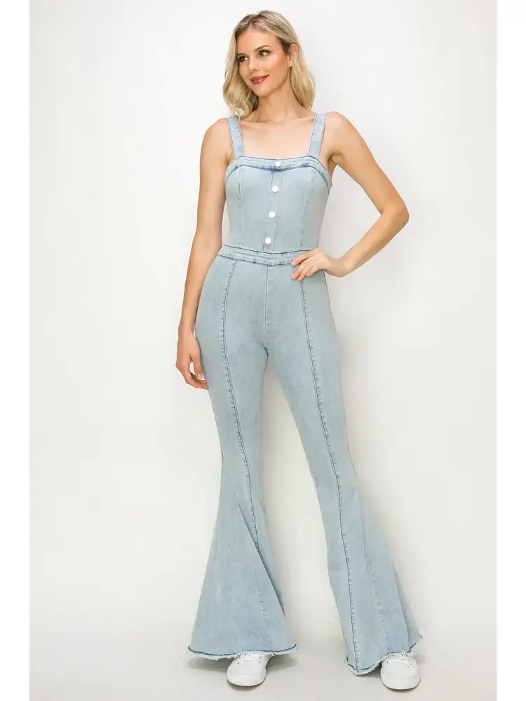 Bellbottom Denim Jumpsuit
