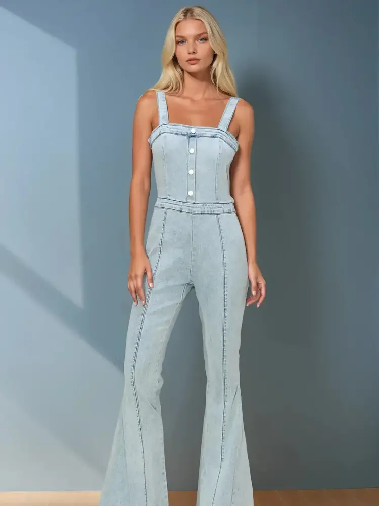 Bellbottom Denim Jumpsuit