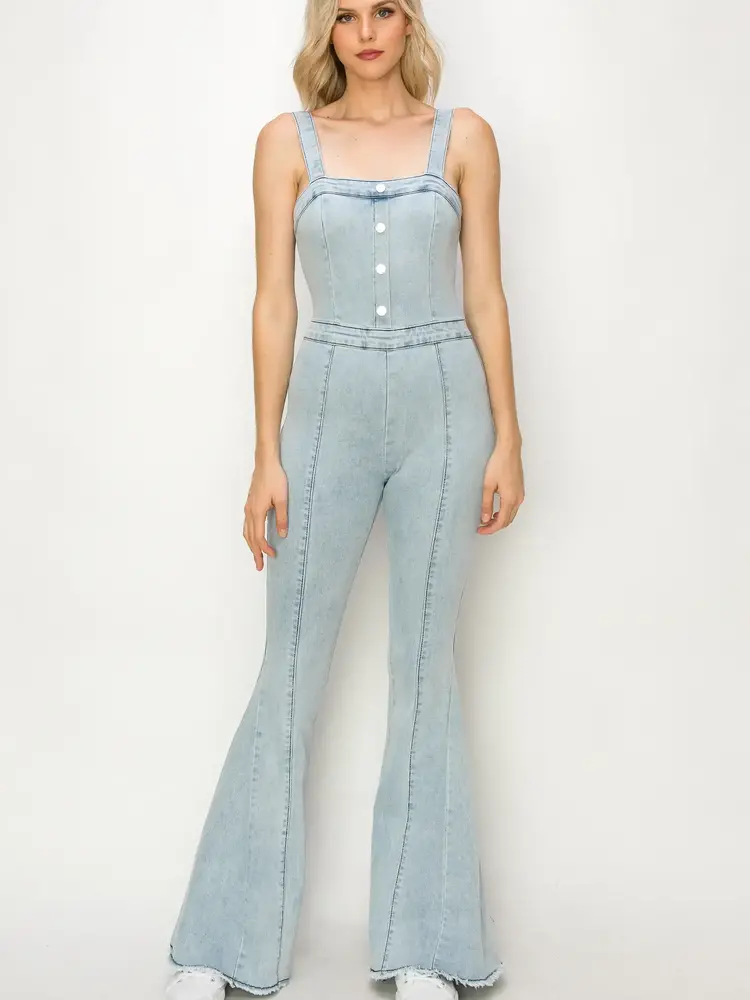 Bellbottom Denim Jumpsuit