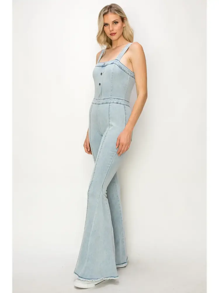 Bellbottom Denim Jumpsuit