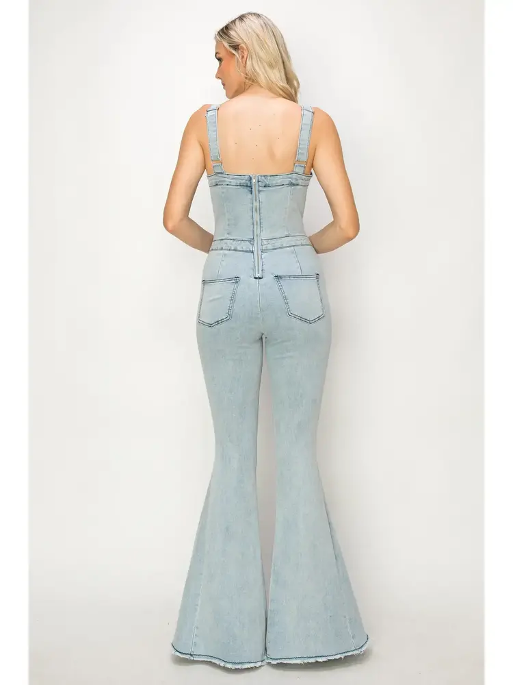 Bellbottom Denim Jumpsuit