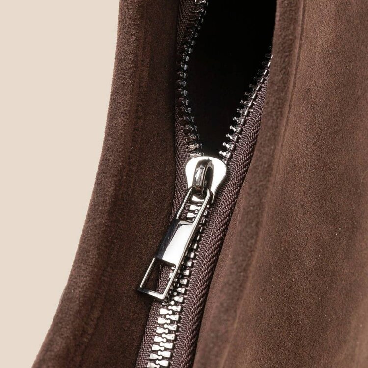 Faux Suede Fringe Shoulder Bag Dk. Brown