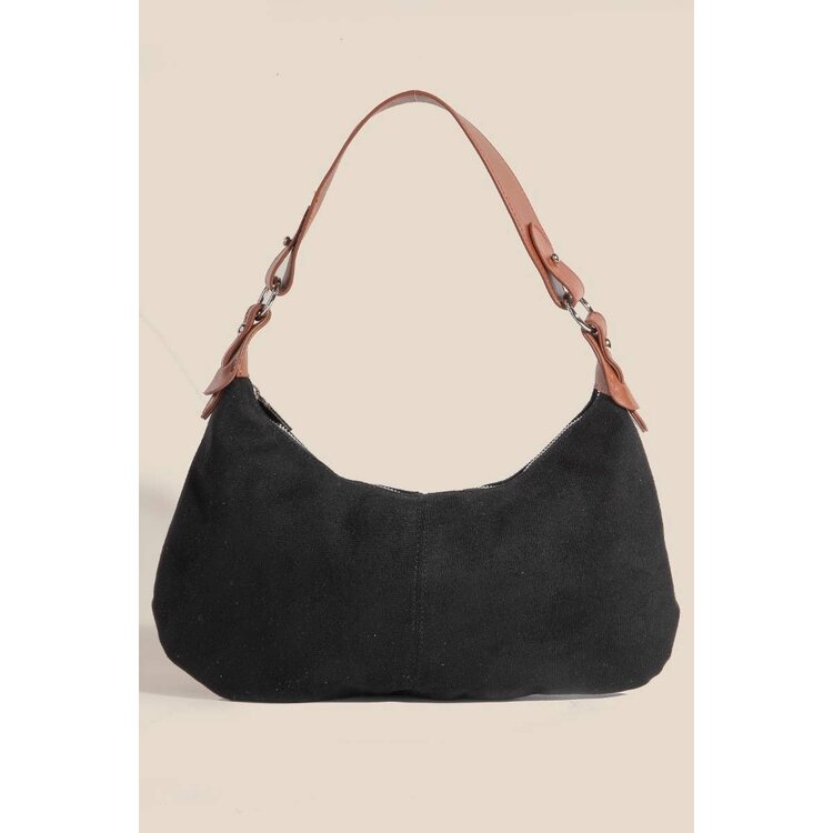 Middle Stitch Zipper Hand Bag