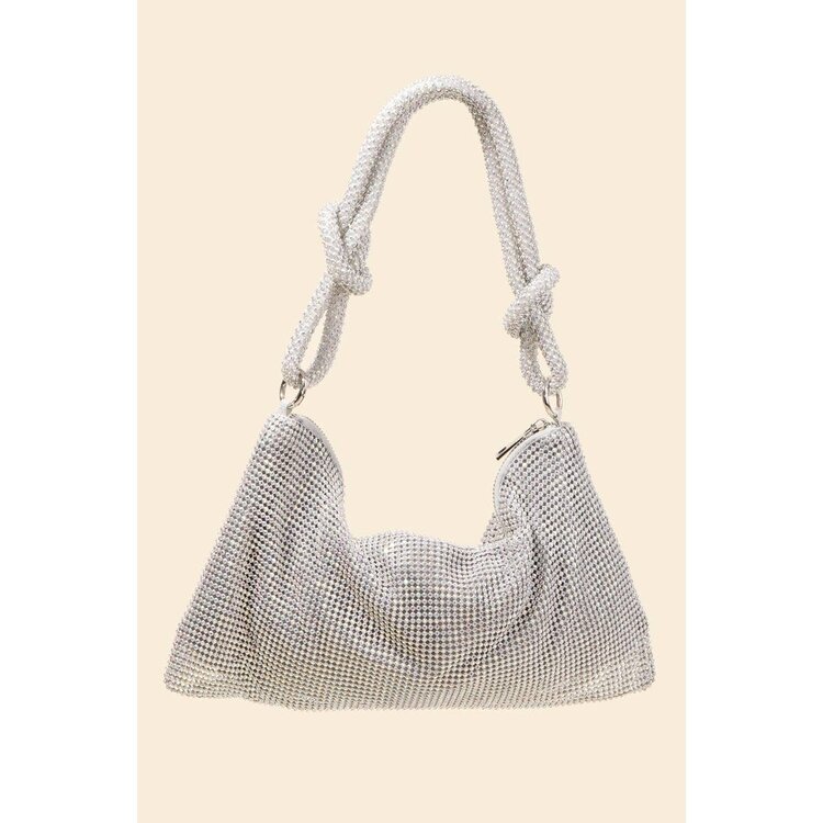 Rhinestone Studded Hobo Bag