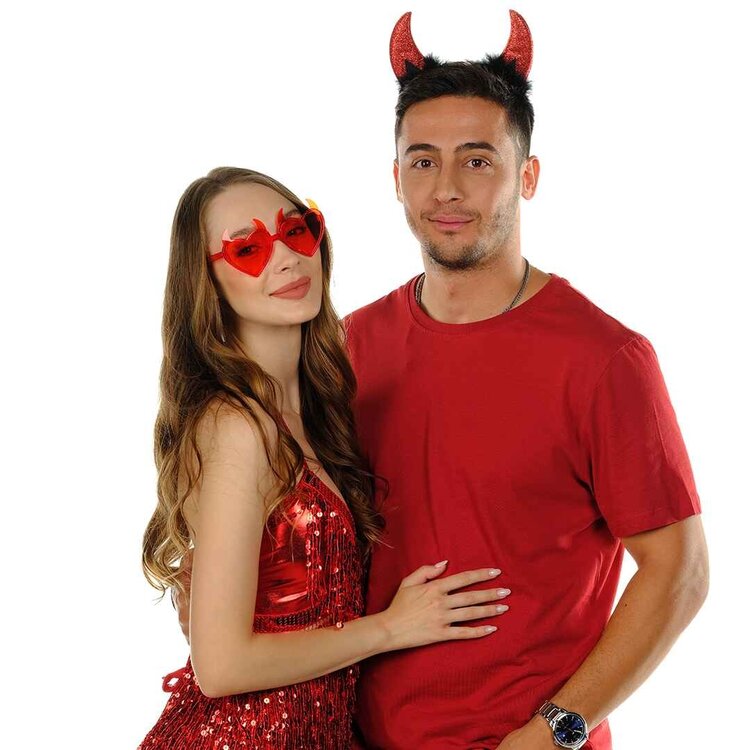 Funcredible Devil Horns/Glasses Set - Red