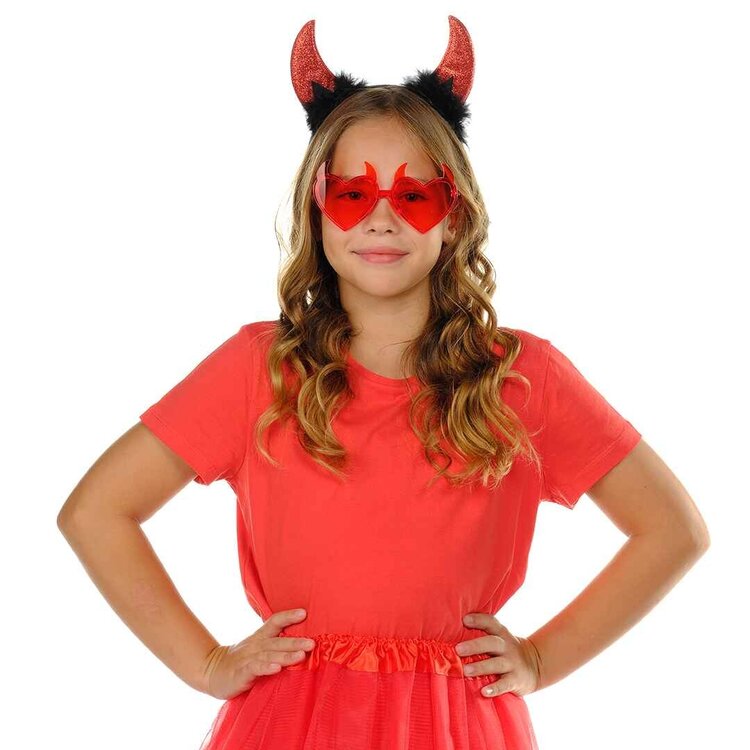 Funcredible Devil Horns/Glasses Set - Red