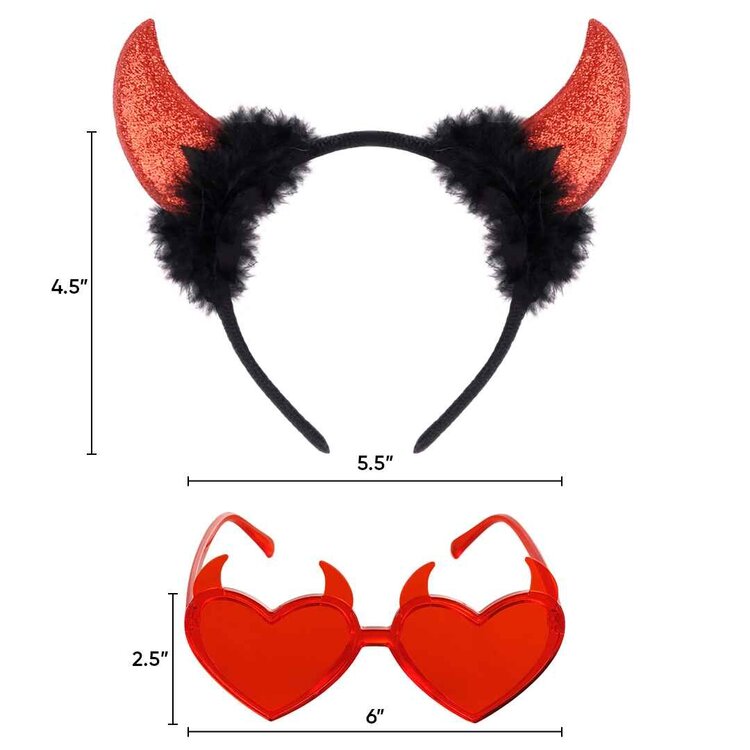 Funcredible Devil Horns/Glasses Set - Red