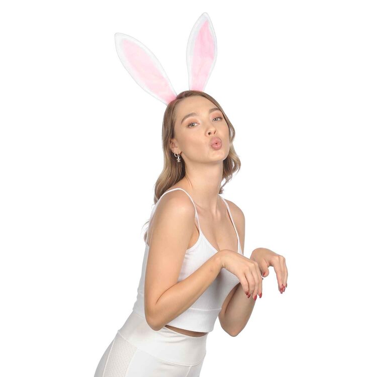 Funcredible Bunny Ears Headband White/Pink