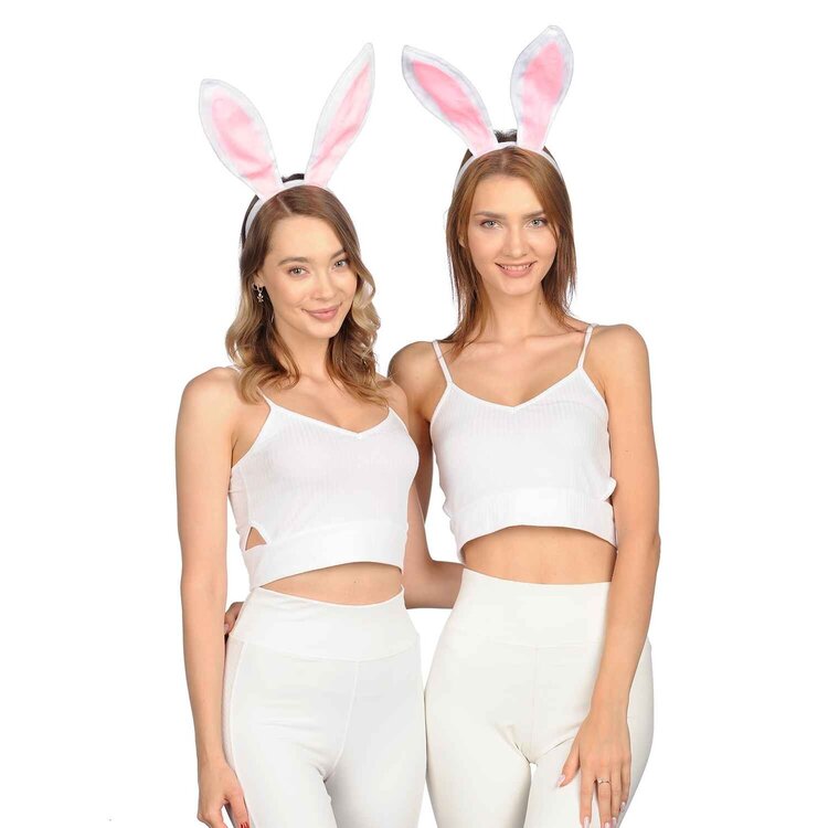 Funcredible Bunny Ears Headband White/Pink