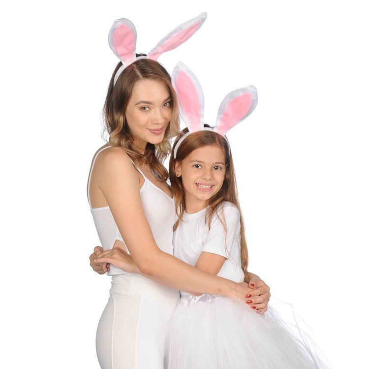 Funcredible Bunny Ears Headband White/Pink