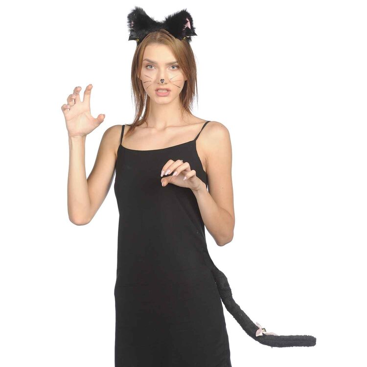Funcredible Cat Ears and Tail Set - Black