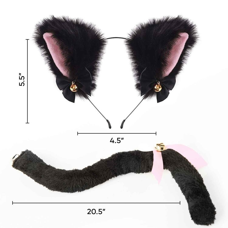 Funcredible Cat Ears and Tail Set - Black