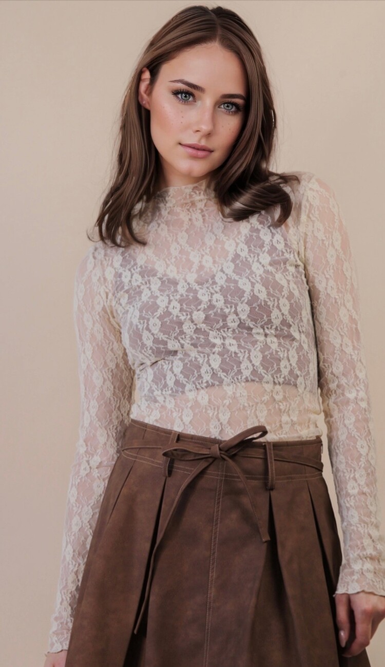 Sheer Lace Long Sleeve Top