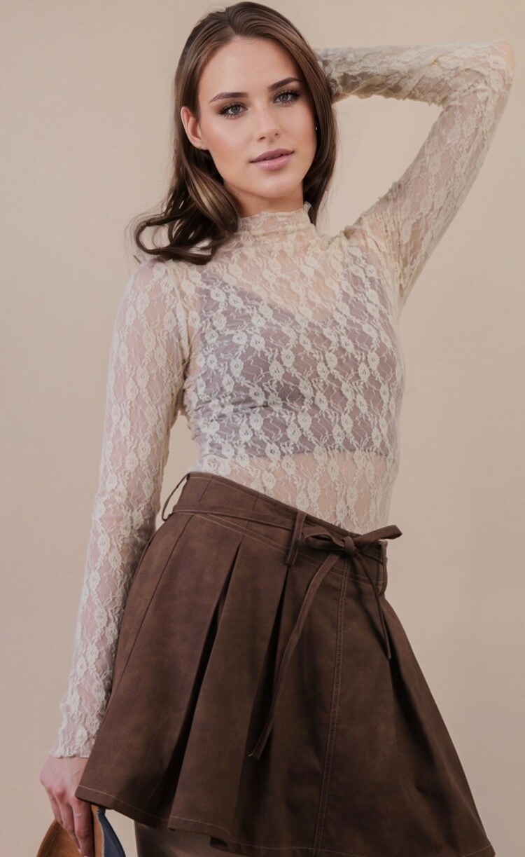 Sheer Lace Long Sleeve Top