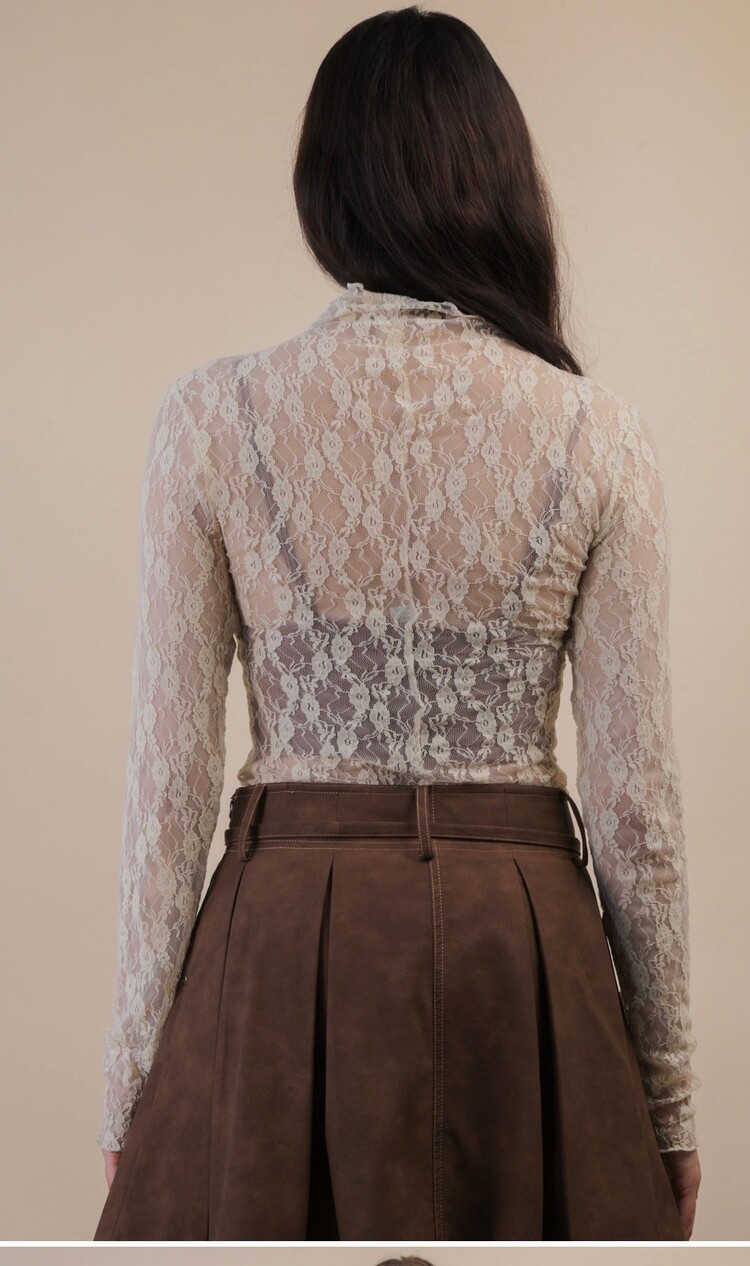 Sheer Lace Long Sleeve Top