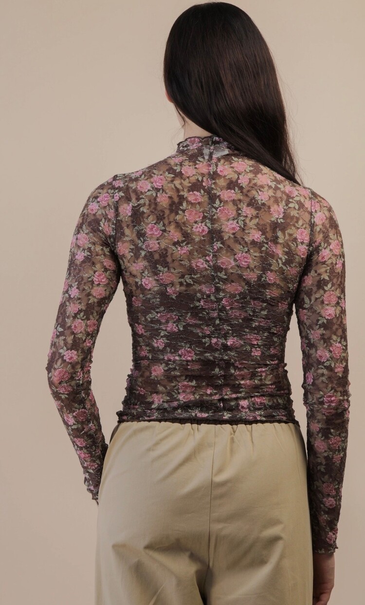 Sheer Lace Long Sleeve Top