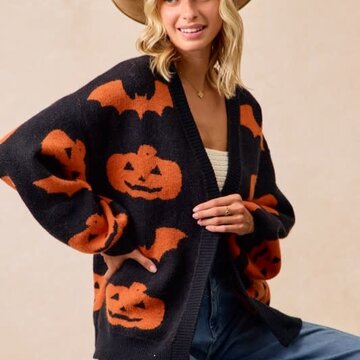 Pumpkin/Bat Cardigan