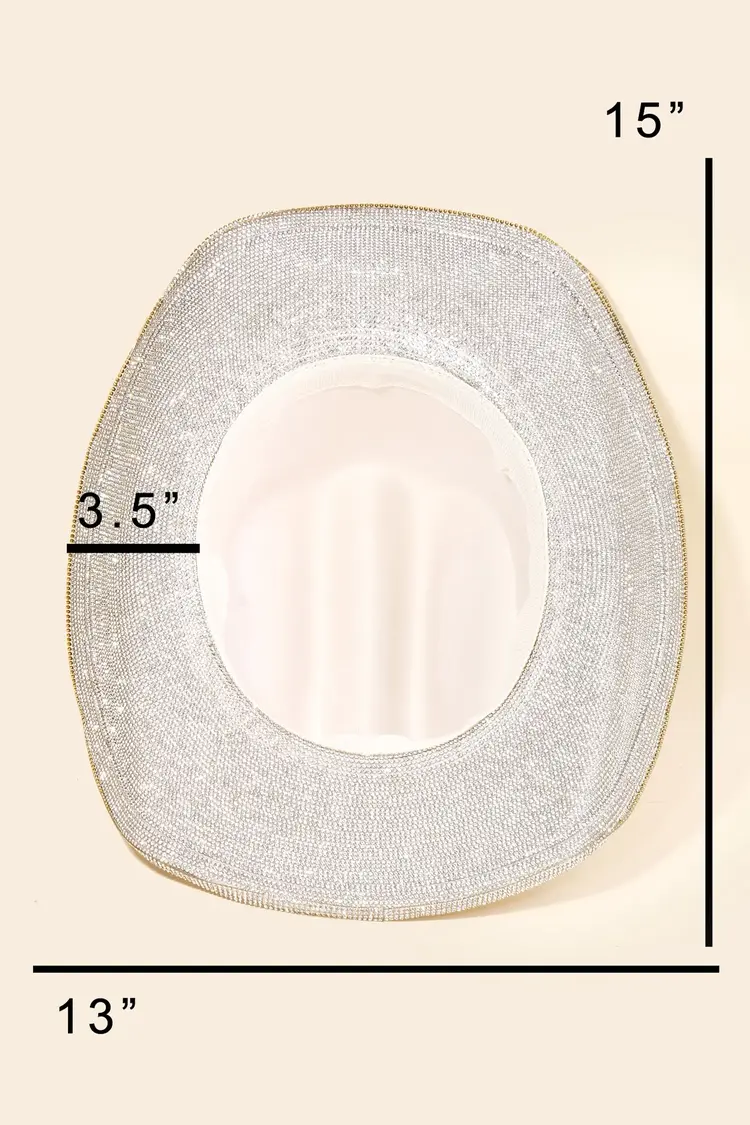 Pave Rhinestone Trim Western Cowboy Hat