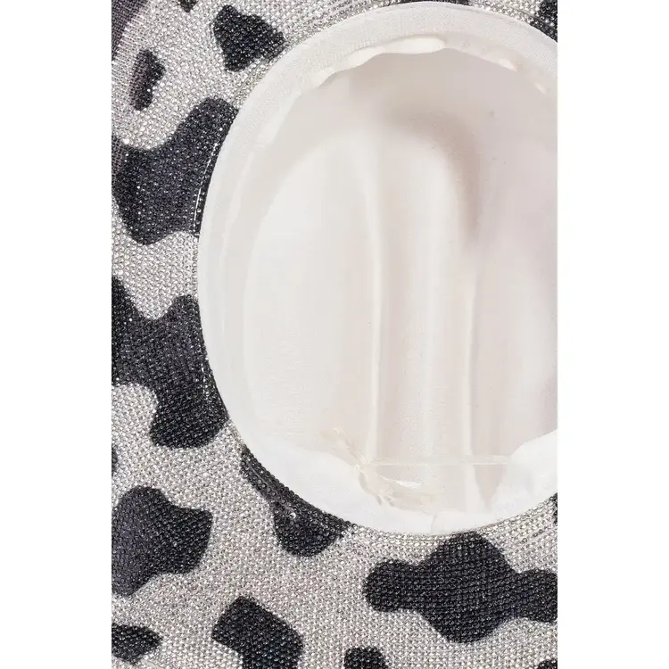 Rhinestone Studded Cow Print Cowboy Hat