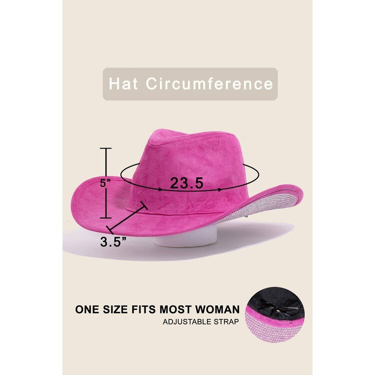 Western Studded Rhinestone Brim Cowboy Hat