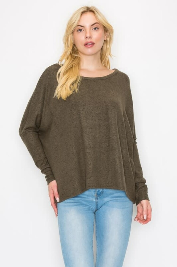 Brushed Long Sleeve Crew Neck Top