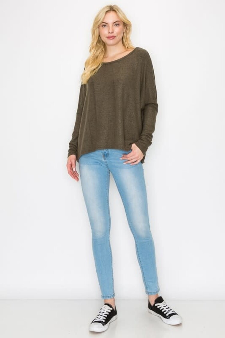Brushed Long Sleeve Crew Neck Top