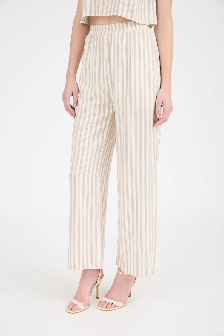Striped Linen Wide Leg Pant