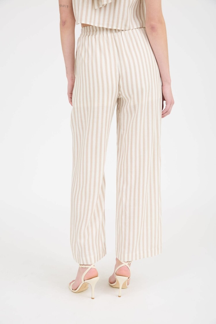 Striped Linen Wide Leg Pant