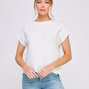 Scallop Pattern Knit Top