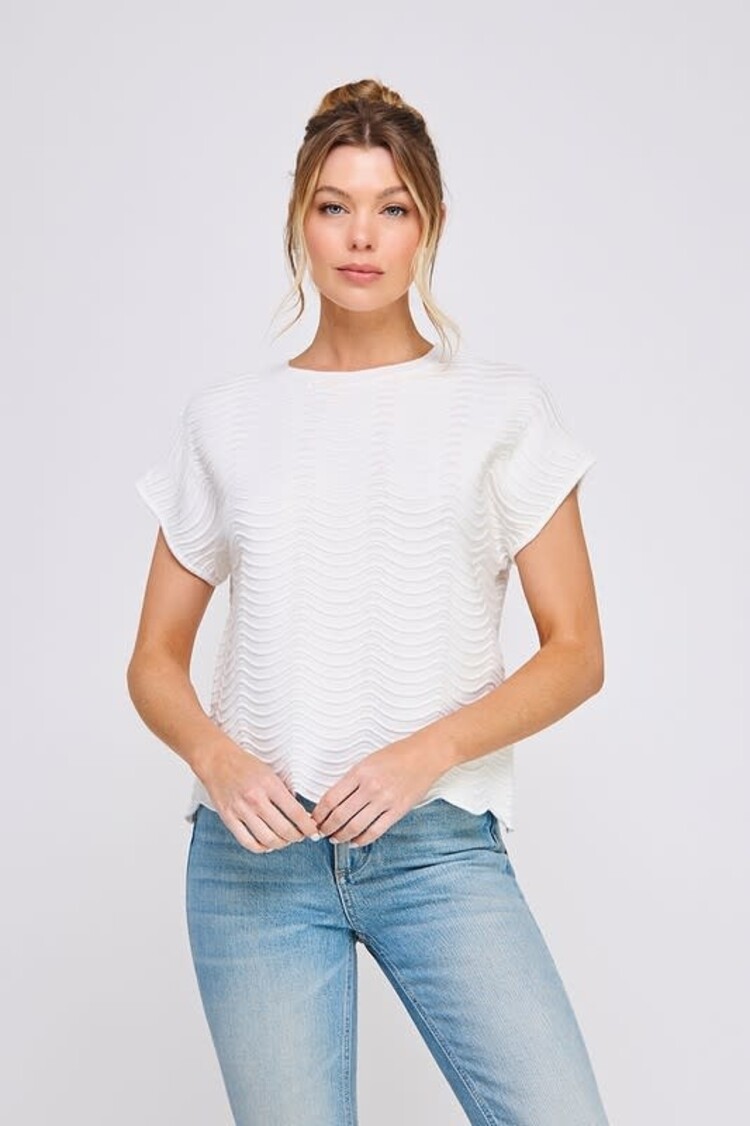 Scallop Pattern Knit Top