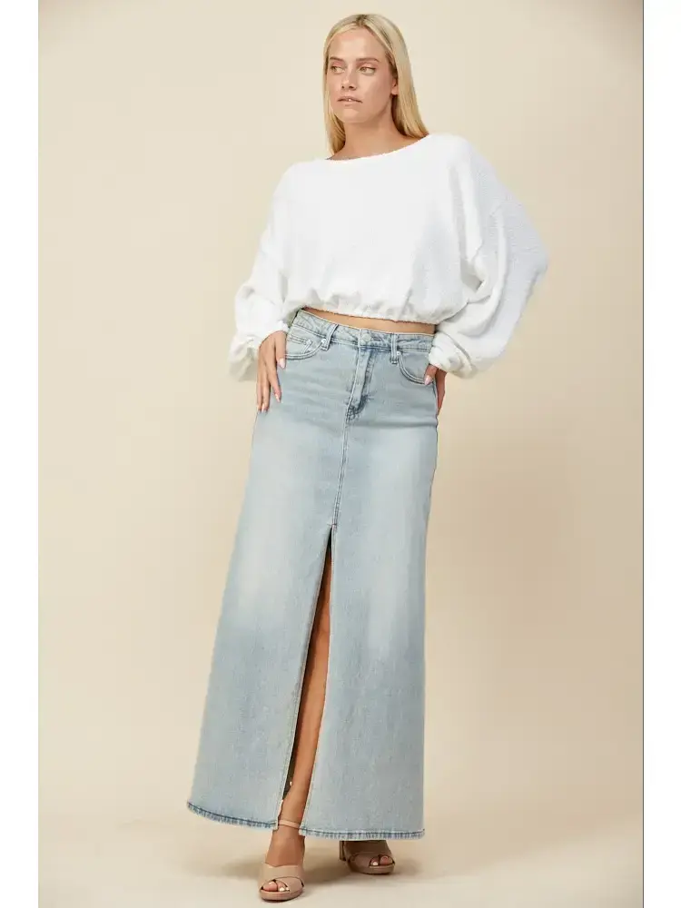 Maxi Denim Skirt w/Split