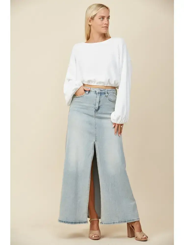 Maxi Denim Skirt w/Split