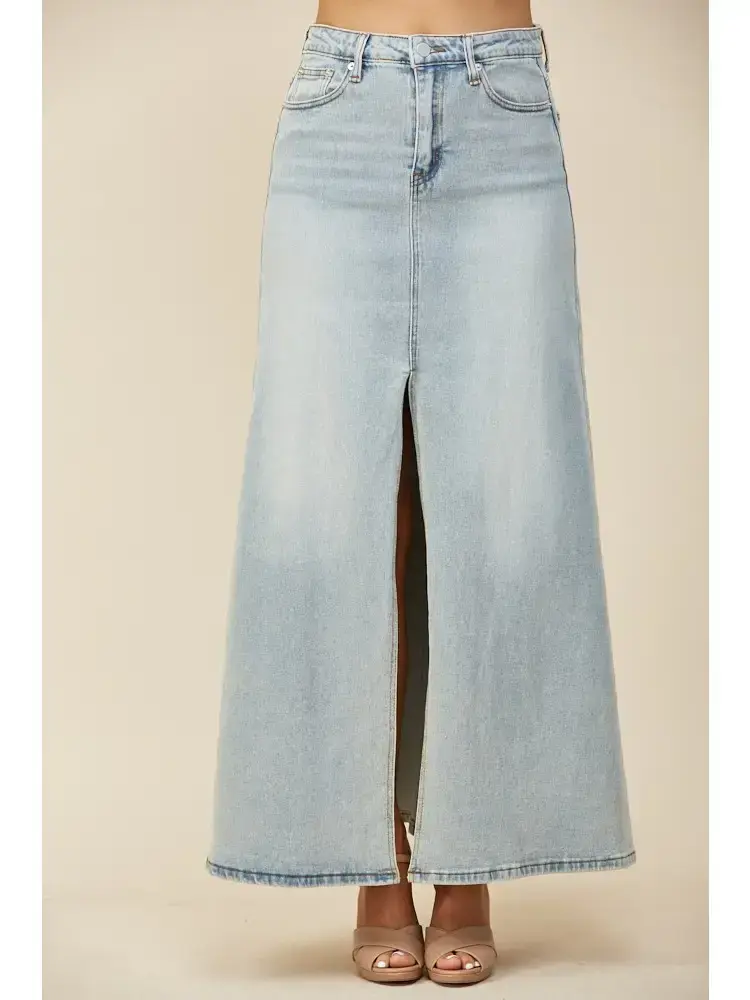 Maxi Denim Skirt w/Split