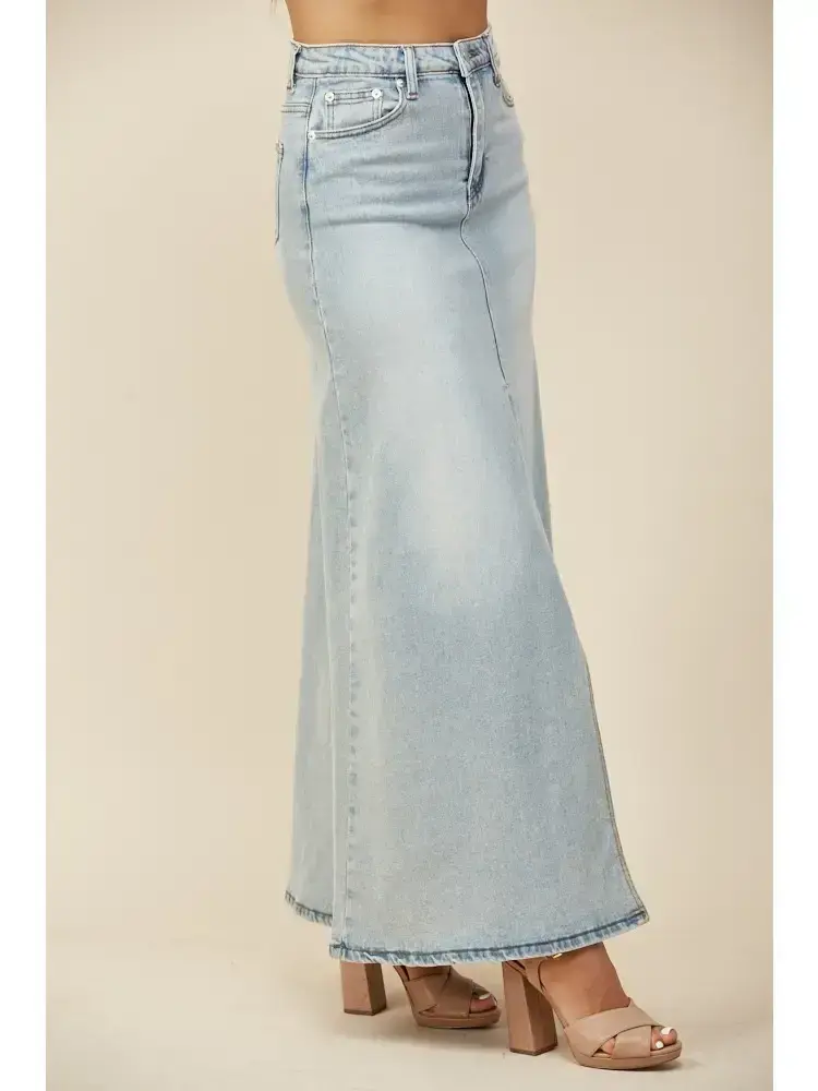 Maxi Denim Skirt w/Split