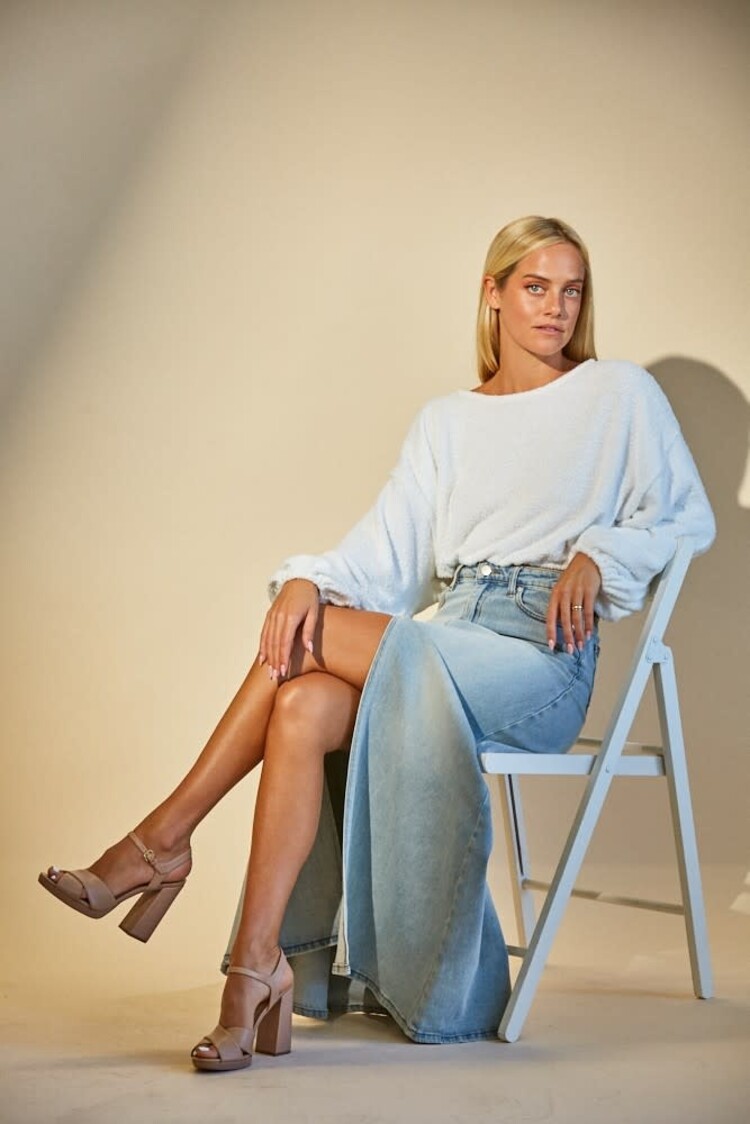 Maxi Denim Skirt w/Split