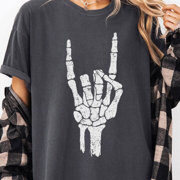 Golden Rose Co Skeleton Rock N Roll Graphic Tee