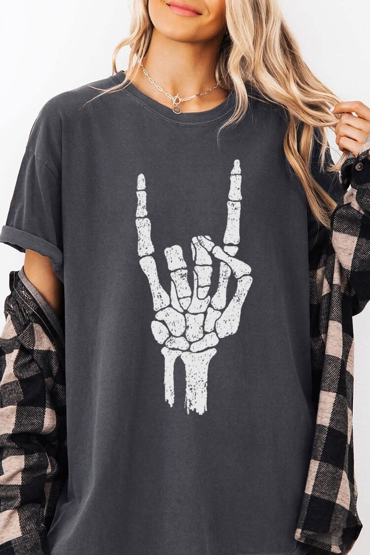 Golden Rose Co Skeleton Rock N Roll Graphic Tee