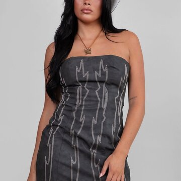 Embroidered Western Mini Dress