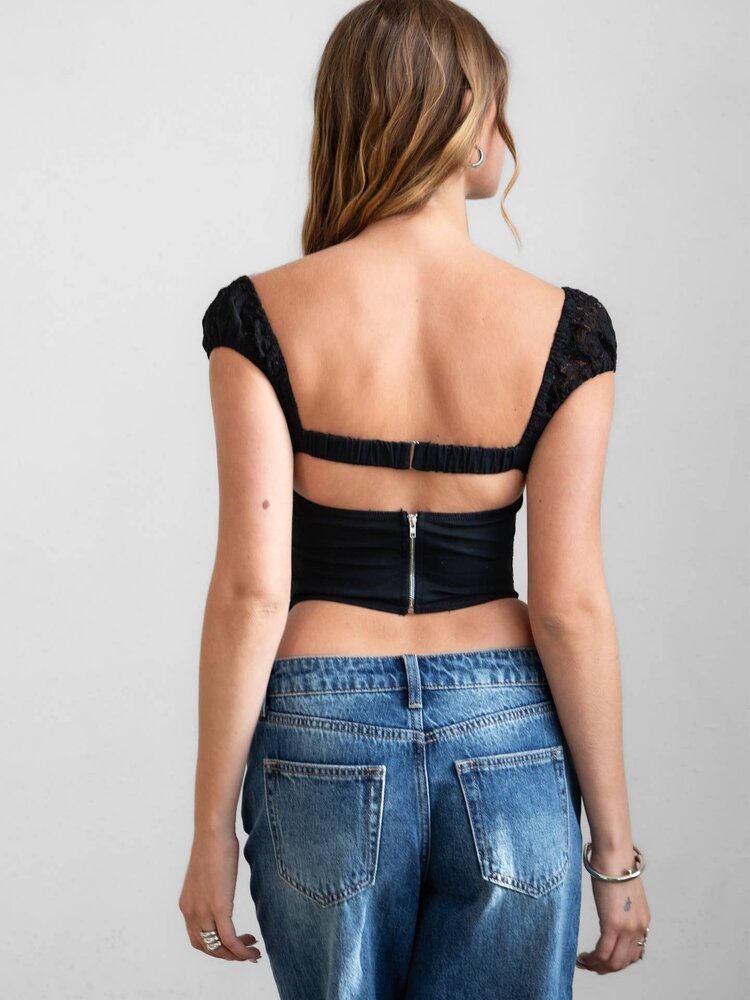 Semi Sheer Lace Bustier